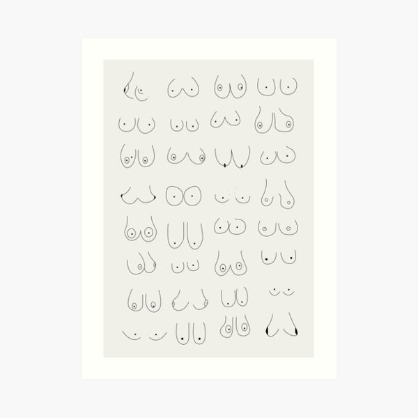 Minimal Boobs - Line Art Art Print