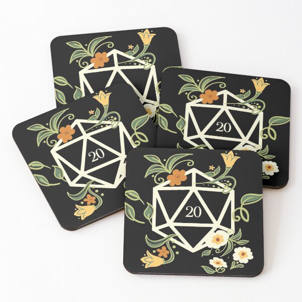 Item preview, White Polyhedral D20 Dice Plants Flowers and Succulents designed and sold by pixeptional.