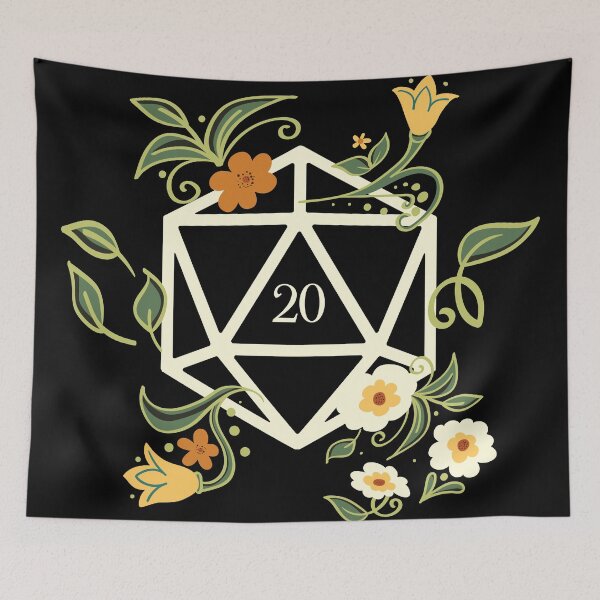 Item preview, White Polyhedral D20 Dice Plants Flowers and Succulents designed and sold by pixeptional.