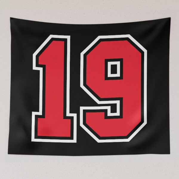 Item preview, 19 Black Red nineteen Number Jersey designed and sold by infrontofyou.