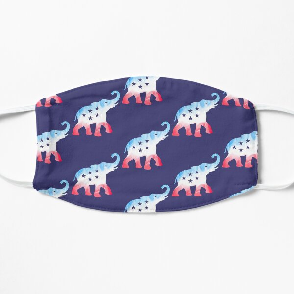 Red, White, and Blue USA Elephant Flat Mask