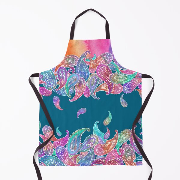 Item preview, Rainbow Paisley Rain on Blue designed and sold by micklyn.