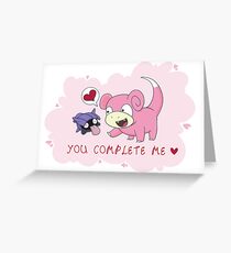 Valentines - Slowpoke and Shellder Grußkarte