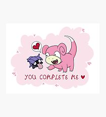 Valentines - Slowpoke and Shellder Photographic Print