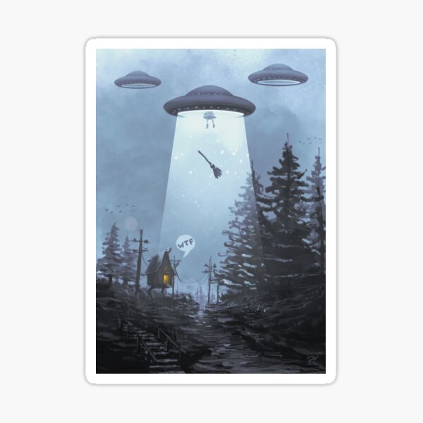 UFO vs Baba Yaga Sticker