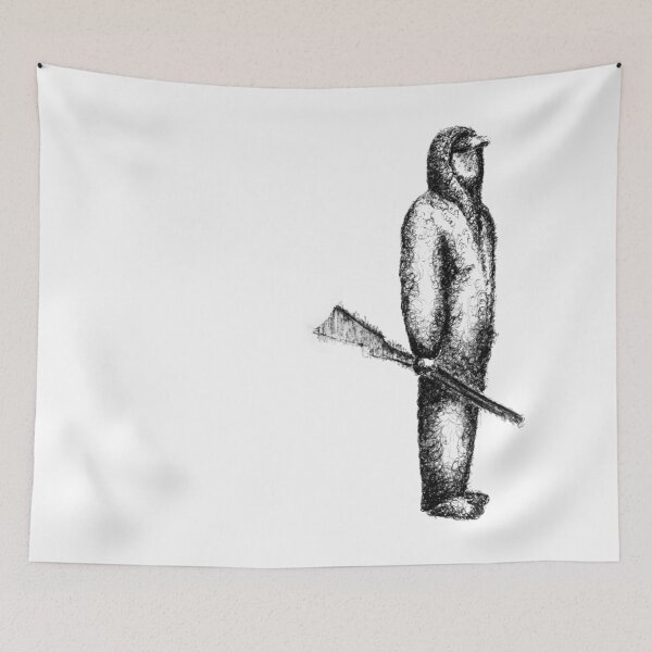 Item preview, Lonely Guy - with musket - ink drawing designed and sold by greatnorris.