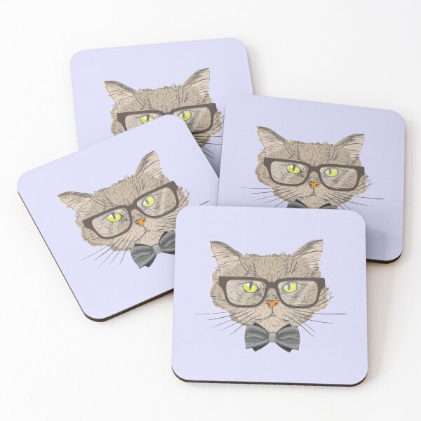 Item preview, nerdy cat designed and sold by Rakos-Merch.