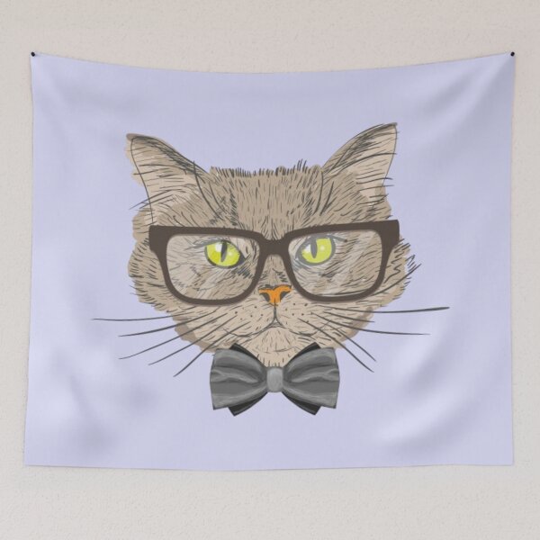 Item preview, nerdy cat designed and sold by Rakos-Merch.