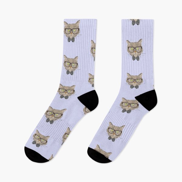 Item preview, nerdy cat designed and sold by Rakos-Merch.