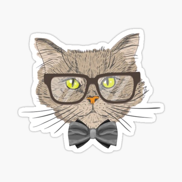 Item preview, nerdy cat designed and sold by Rakos-Merch.