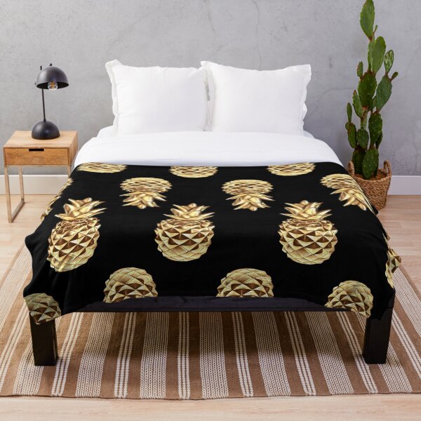 Item preview, golden pineapple pattern , golden tropical pinapples designed and sold by remonss.