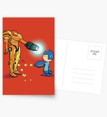 Samus Vs Mega Postcards