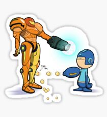 Samus Vs Mega Sticker