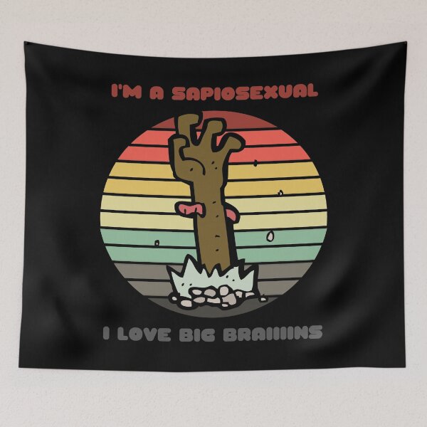 Item preview, Sunset Zombie / I'm a Sapiosexual, I Love Big Braiiiiins designed and sold by Nathalie Aynié.