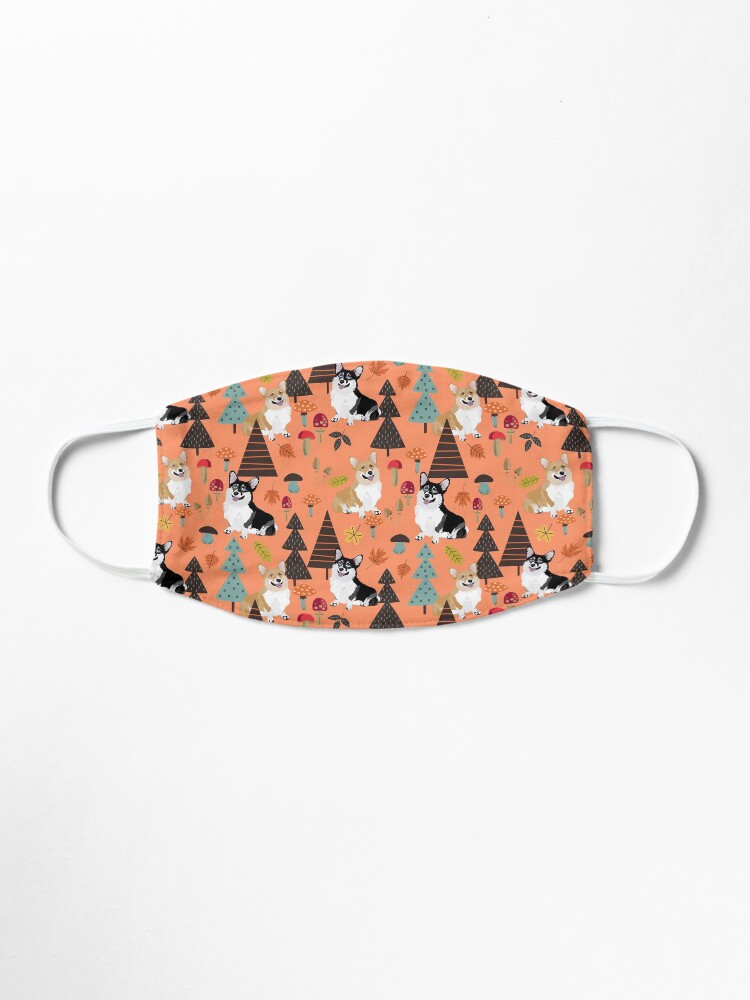 Alternate view of Corgis In Fall Forest - Orange Mask