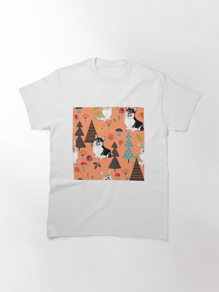 Alternate view of Corgis In Fall Forest - Orange Classic T-Shirt