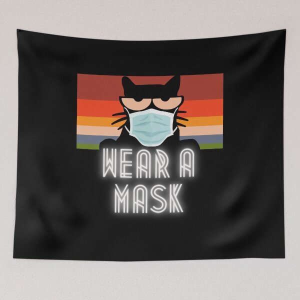 Item preview, Wear A Mask Funny Black Cat designed and sold by Sunny Collections.