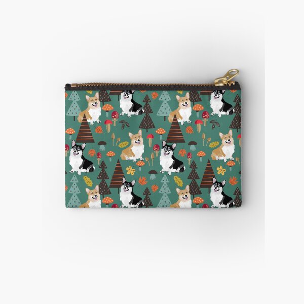 Item preview, Corgis In Fall Forest - Dark Teal designed and sold by Corgiworld.