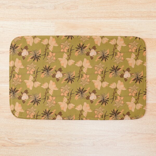 Item preview, Mustard yellow warm beautiful flowers pattern gift design designed and sold by Michael Schmidt.