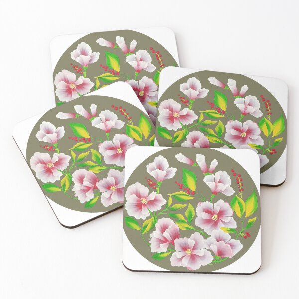 Artikelvorschau, Handbemaltes Blumenrosa-Blumenmuster entworfen und verkauft von Vanishreeart.