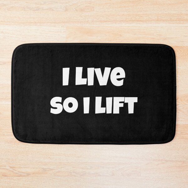 Item preview, Funny Fitness Joke - I Live So I Lift (White Text) - Workout Humour  designed and sold by onliYours Fitness.
