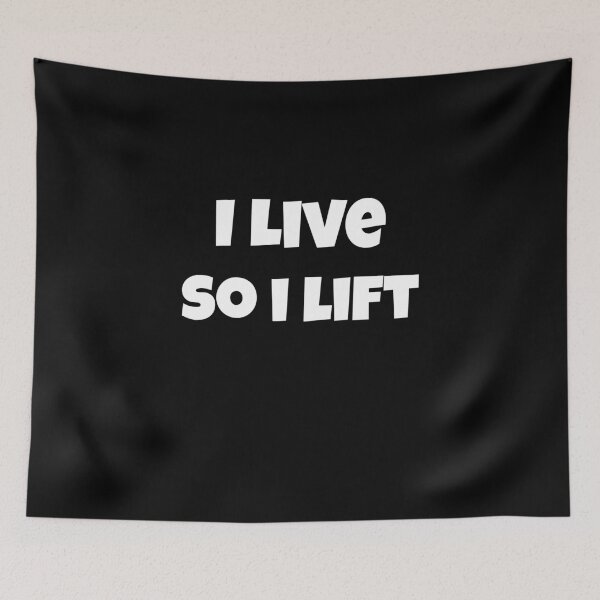 Item preview, Funny Fitness Joke - I Live So I Lift (White Text) - Workout Humour  designed and sold by onliYours Fitness.