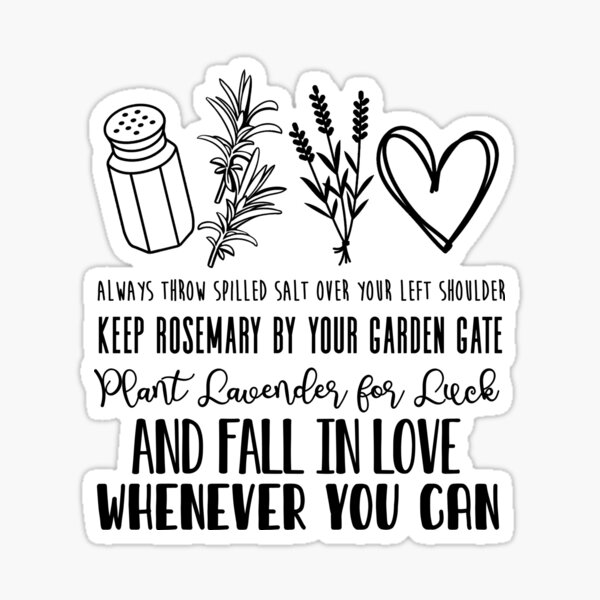 Funny Halloween Movie Witch Practical Magic Witches Salt Rosemary Lavender Love Quote Sticker By Tiffanator606 Redbubble