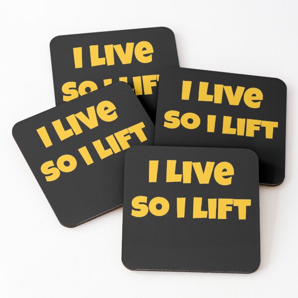 Item preview, Funny Fitness Joke - I Live So I Lift (Yellow Text) - Workout Humour  designed and sold by onliYours Fitness.