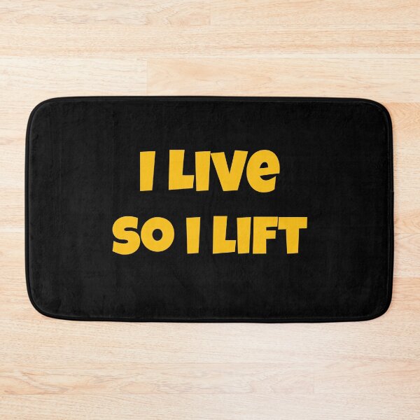 Item preview, Funny Fitness Joke - I Live So I Lift (Yellow Text) - Workout Humour  designed and sold by onliYours Fitness.