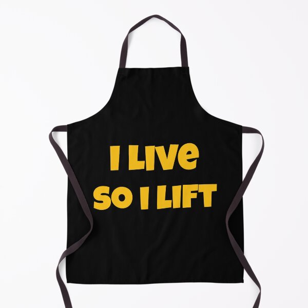 Item preview, Funny Fitness Joke - I Live So I Lift (Yellow Text) - Workout Humour designed and sold by onliYours Fitness.