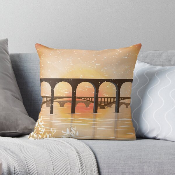 Three Bridges of Berwick upon Tweed Throw Pillow