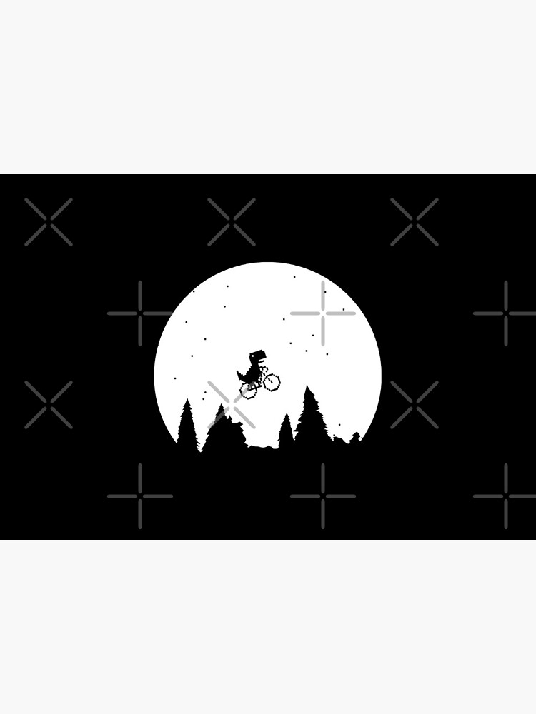 Extraterrestial T Rex on a bike in front of the moon by gengns