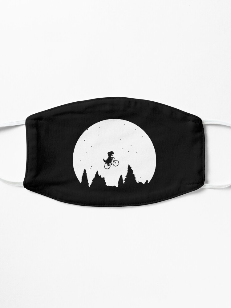 Alternate view of Extraterrestial T Rex on a bike in front of the moon Mask