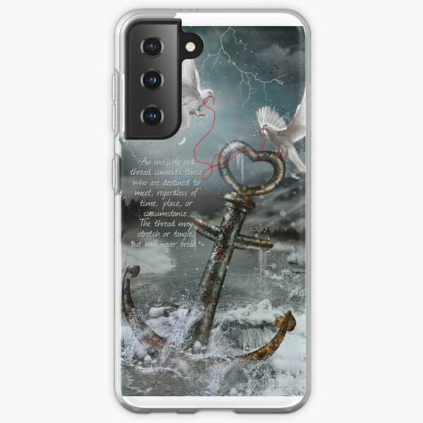 Roter Faden des Schicksals / Roter Faden des Schicksals / Seelenverwandten (mit Zitat) Samsung Galaxy Flexible Hülle