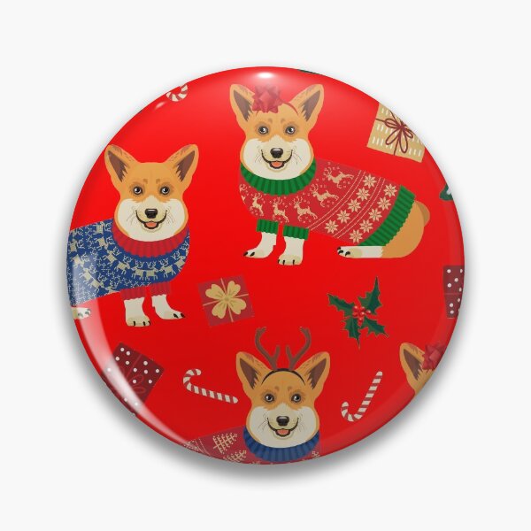 Aperçu de l'œuvre Merry Corgmess - Motif de Noël Corgi - rouge créée et vendue par Corgiworld.