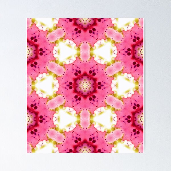 Pink Dessert - Kaleidoscopic Pattern Poster