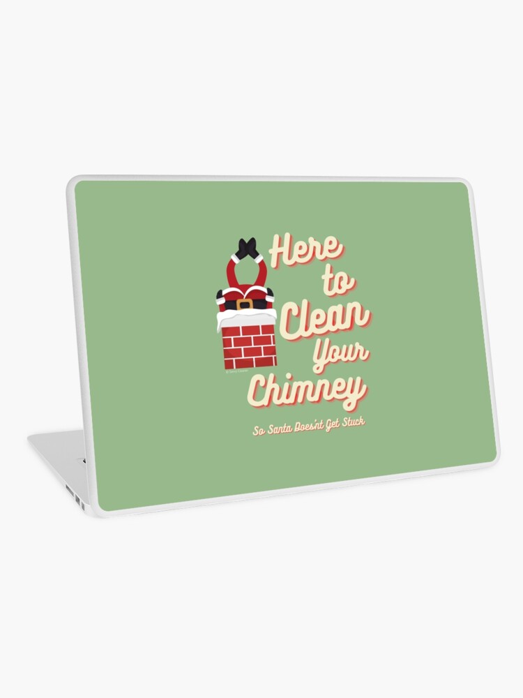 Thumbnail 1 of 2, Laptop Skin, Clean Your Chimney, Retro, Vintage Christmas Humor, Funny Gifts designed and sold by SavvyCleaner.
