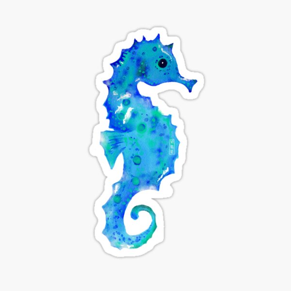 Blue seahorse Sticker