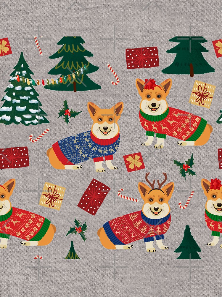 Merry Corgmess - Corgi Christmas Pattern - green by Corgiworld