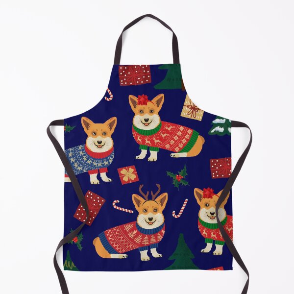 Item preview, Merry Corgmess - Corgi Christmas Pattern - blue designed and sold by Corgiworld.