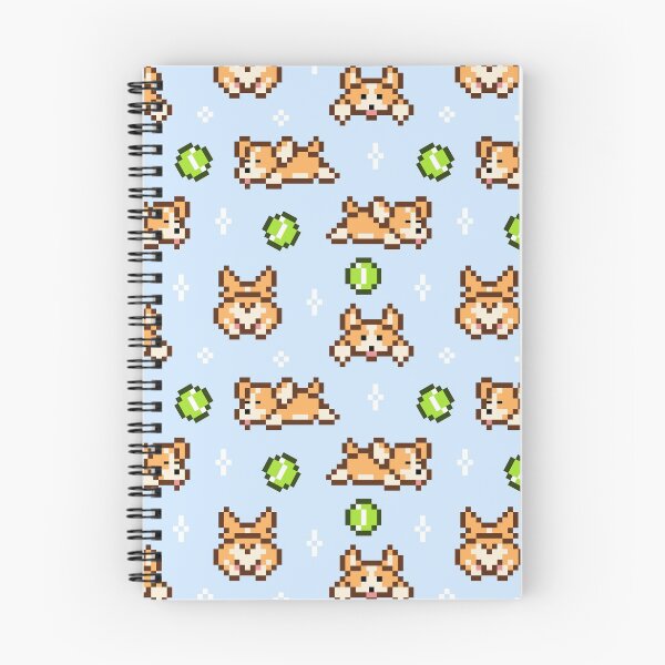 Item preview, Pixel art de perro Corgi (fondo azul) designed and sold by lisoks.