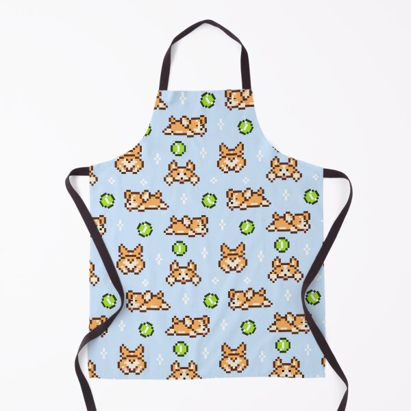 Item preview, Corgi dog pixel art (blue background) designed and sold by lisoks.