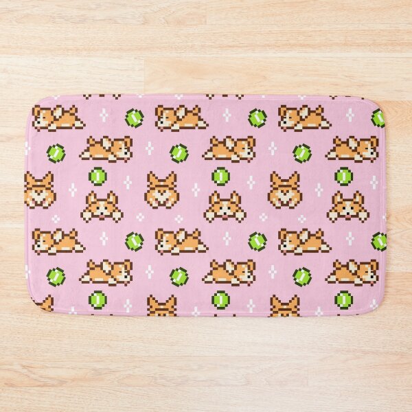 Item preview, Corgi dog pixel art (rose background) designed and sold by lisoks.