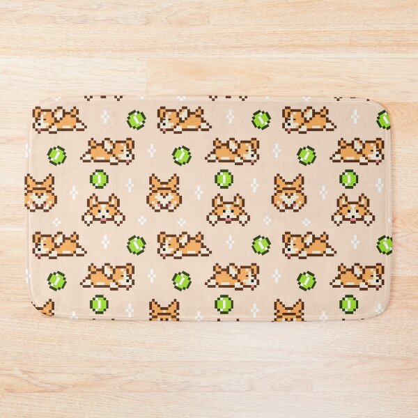 Item preview, Corgi dog pixel art (beige background) designed and sold by lisoks.