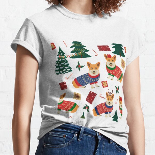 Merry Corgmess - Corgi Christmas Pattern - white Classic T-Shirt