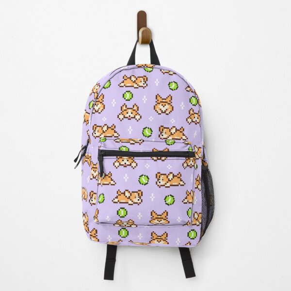 Item preview, Corgi dog pixel art (purple background) designed and sold by lisoks.