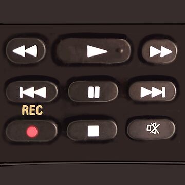 Remote control buttons 2 press play, rewind, fast forward, record, pause or  mute | Poster