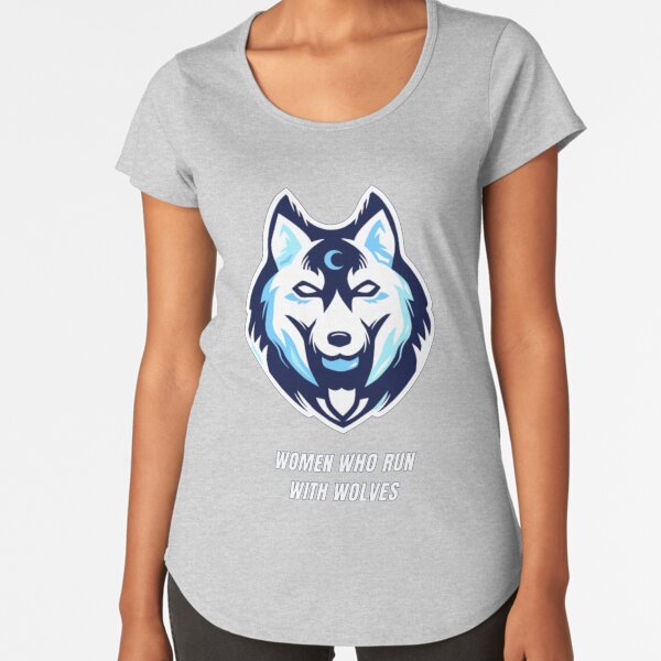 Woman who run with wolves blue background Premium Scoop T-Shirt