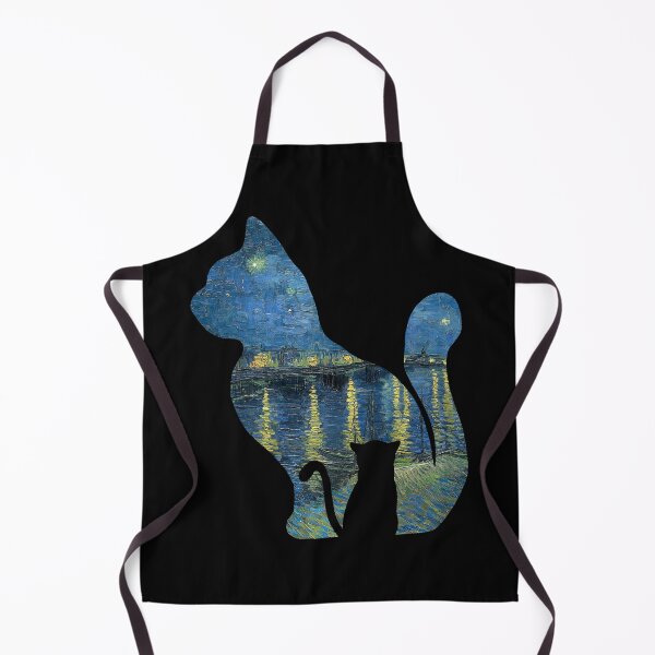 Item preview, Cat Watching The Starry Night Over The Rhone - Van Gogh Painting designed and sold by maryedenoa.