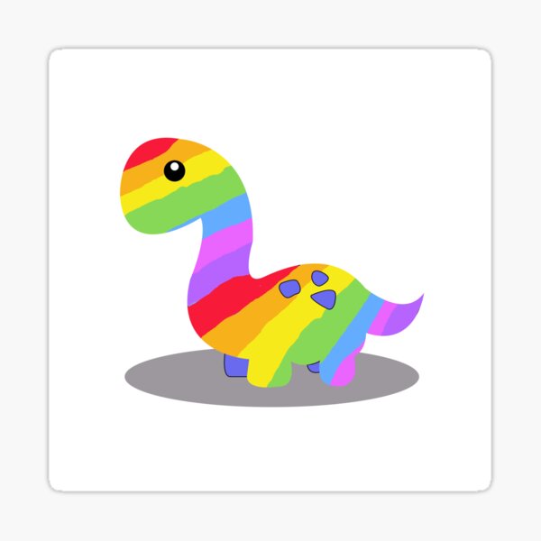 rainbow and dinosaur